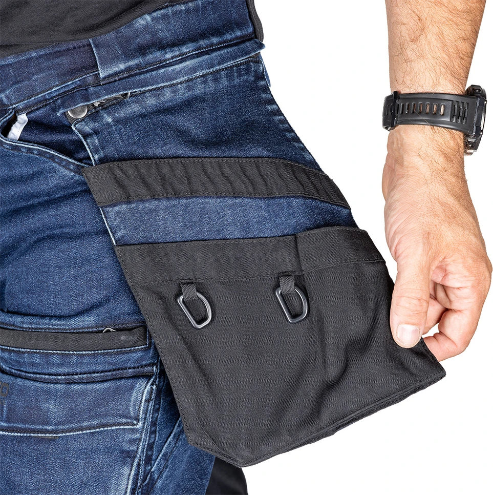 Neo Tools Kelnės Džinsinės darbo kelnės, sutvirtintos „Cordura“ audiniu, nuimamos kišenės dėklams, tamsiai mėlynos, XXL dydis