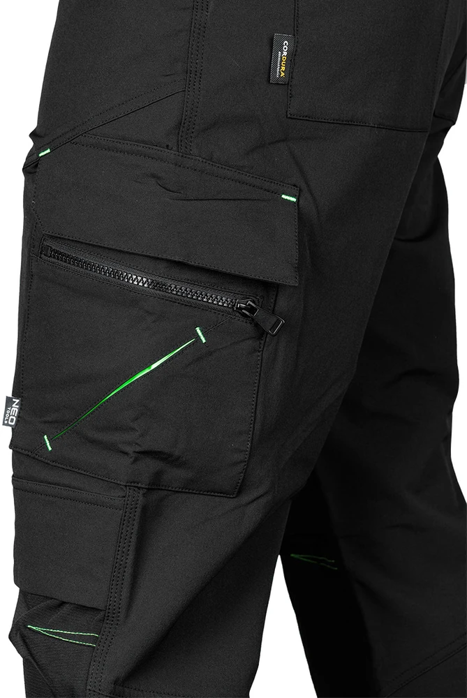 Neo Tools Darbo kelnės Mix&amp;Match, tamprios su Cordura, juodos, dydis L