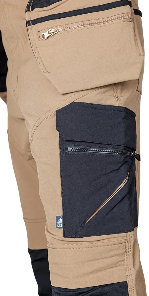 Neo Tools Darbo kelnės „Mix&amp;Match“ su Cordura, elastingos, smėlio-juodos, dydis L