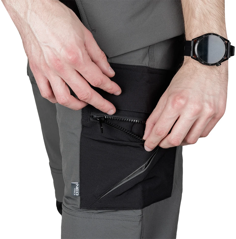 Neo Tools Darbo kelnės Mix&amp;Match, 4 krypčių tamprumas, su kabėmis ir Cordura, XXXL dydis