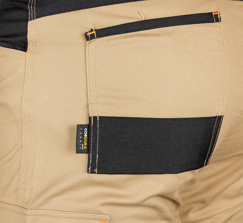 Spodnie Kelnės „MixMatch“ darbo kelnės, drobė, su „Cordura“ sutvirtinimais, smėlio ir juodos spalvos, XS dydis