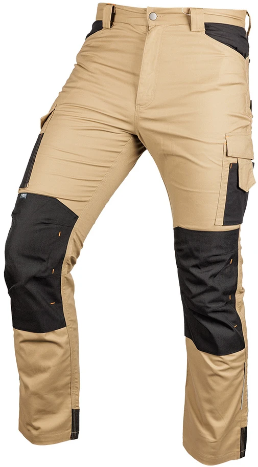 Smėlio spalvos darbinės kelnės su Cordura apsauga