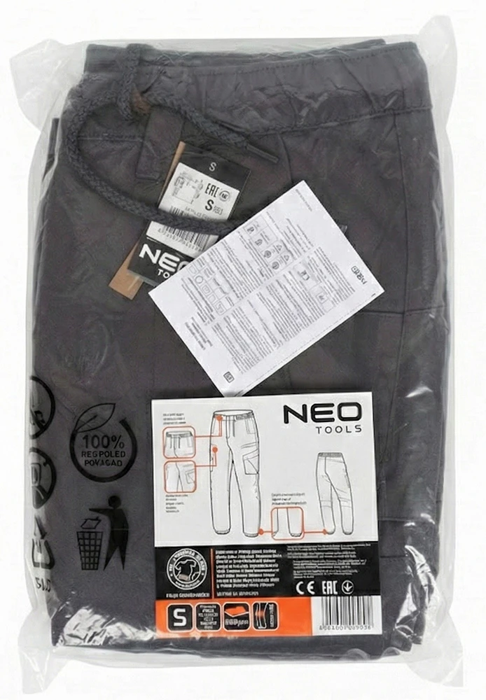 Neo Tools Kelnės OUTDOOR darbo kelnės, laisvalaikio tipo, pilkos, S dydis
