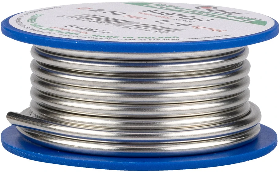 Cynel Spoiwo Litavimo užpildo metalas 97 % Sn, 3 % Cu, viela 2,5 mm, 100 g