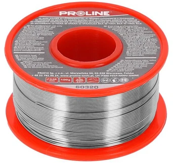 Spoiwo Lydmetalis 60/40/2,5 % fi = 0,56 mm ritė 100 g blisterinėje pakuotėje prolinas