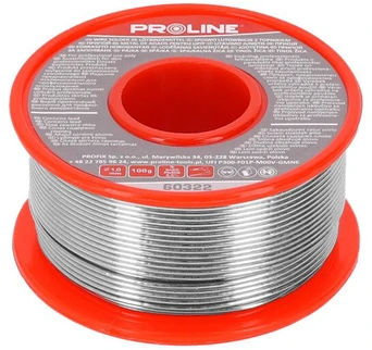Proline Spoiwo Lydmetalis 60/40/2,5 % fi = 1,00 mm ritė 100 g blisterinėje pakuotėje prolinas