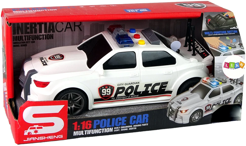 Lean Toys Policijos Sportinis Automobilis 1:16 su Garsu