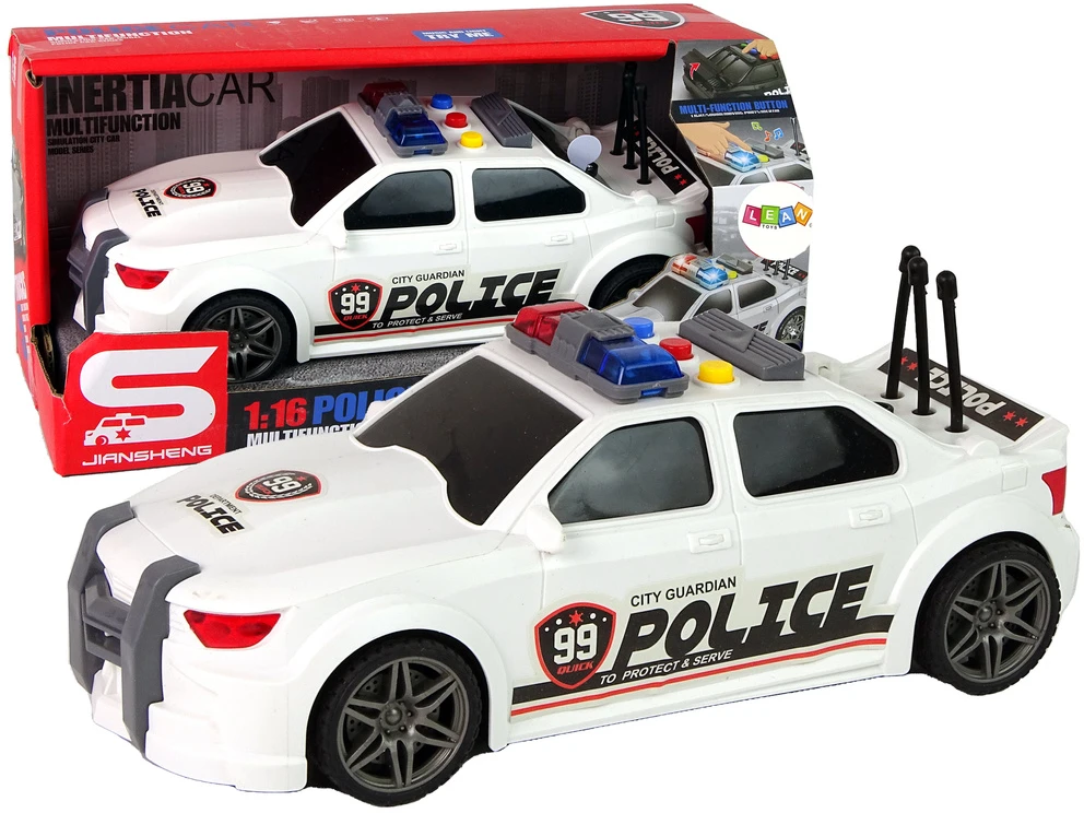 Lean Toys Policijos Sportinis Automobilis 1:16 su Garsu