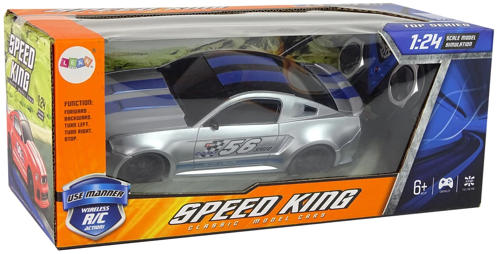 Lean Toys Radijo bangomis valdomas automobilis Ford Mustang pilkas