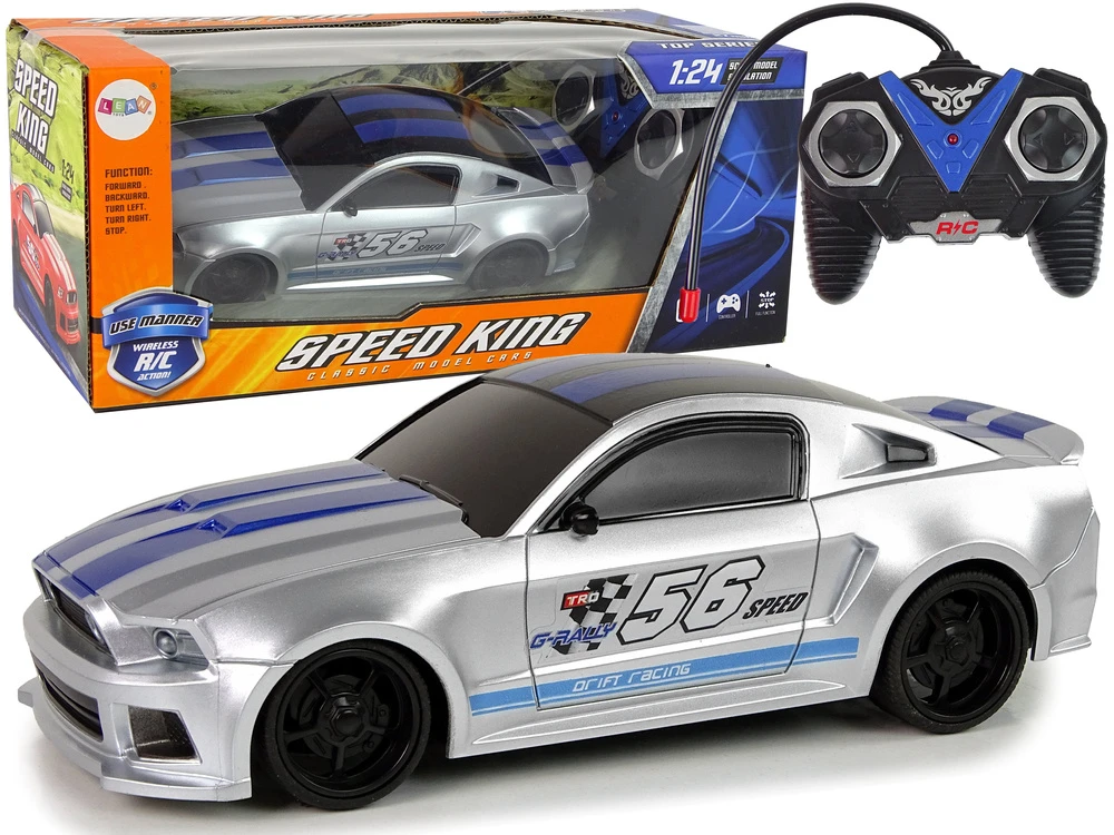 Lean Toys Radijo bangomis valdomas automobilis Ford Mustang pilkas