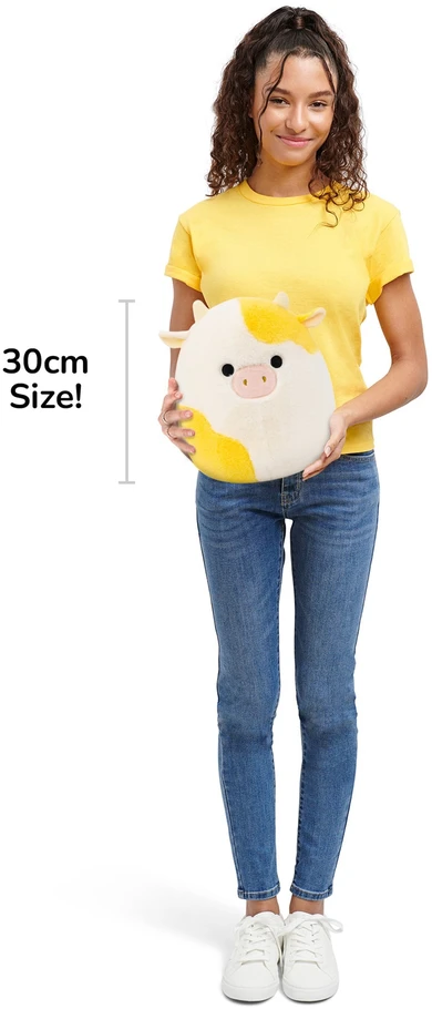 SQUISHMALLOWS Pliušinis žaislas - Geltona karvytė, 30 cm