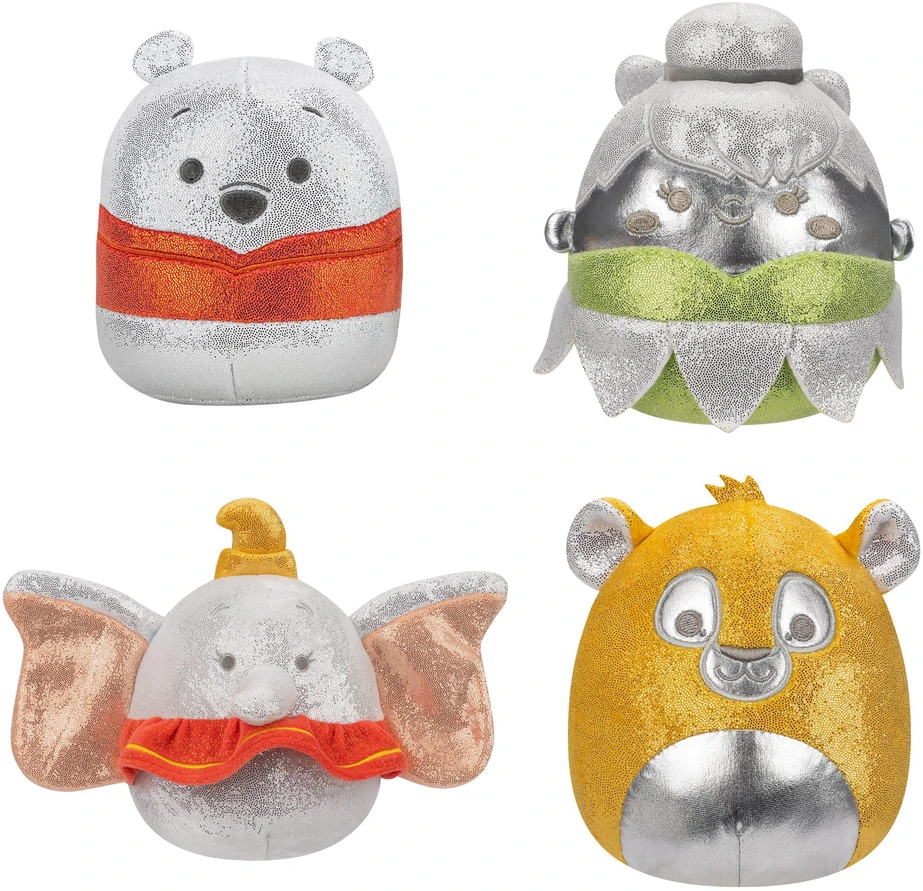 Mattel Squishmallows,Disney Minkšti saldainiai - 13 cm Disney 100 4 vnt. pakuotė (230233)