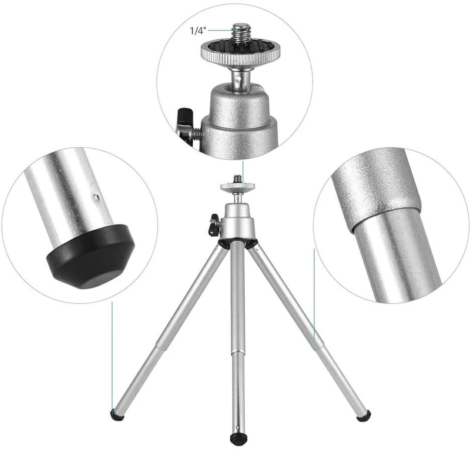 ST1 Mini trikojis iš aliuminio, 23 cm, sidabrinis