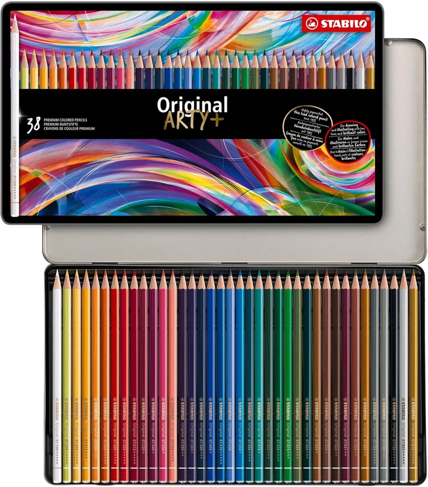 Stabilo - originalūs meniškos kokybės spalvoti pieštukai, 38 vnt. (204206)
