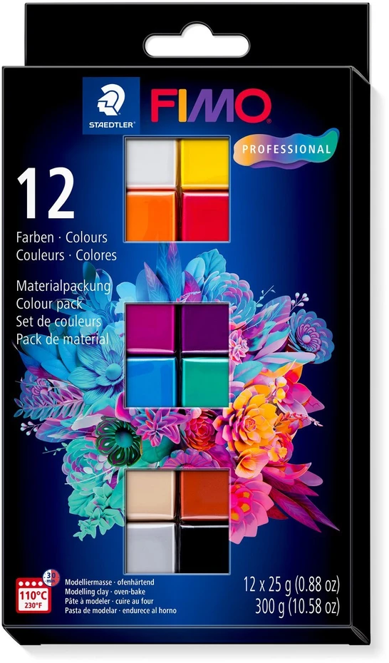 Staedtler FIMO - profesionalus modeliavimo rinkinys, 12 x ½ kaladėlių (8043 C12-1)