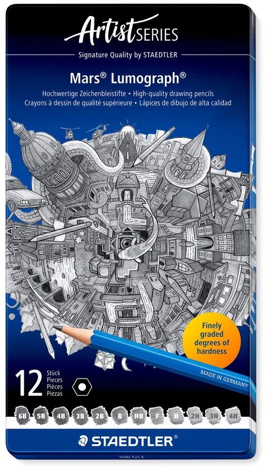 Staedtler – Mars Lumograph pieštukai – 12 vnt. – 100 % PEFC (100 G12)