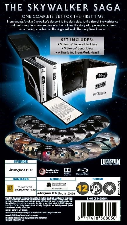Star Wars:„Skywalker“ saga (9 filmų rinkinys) (18 diskų) („Blu-ray“)