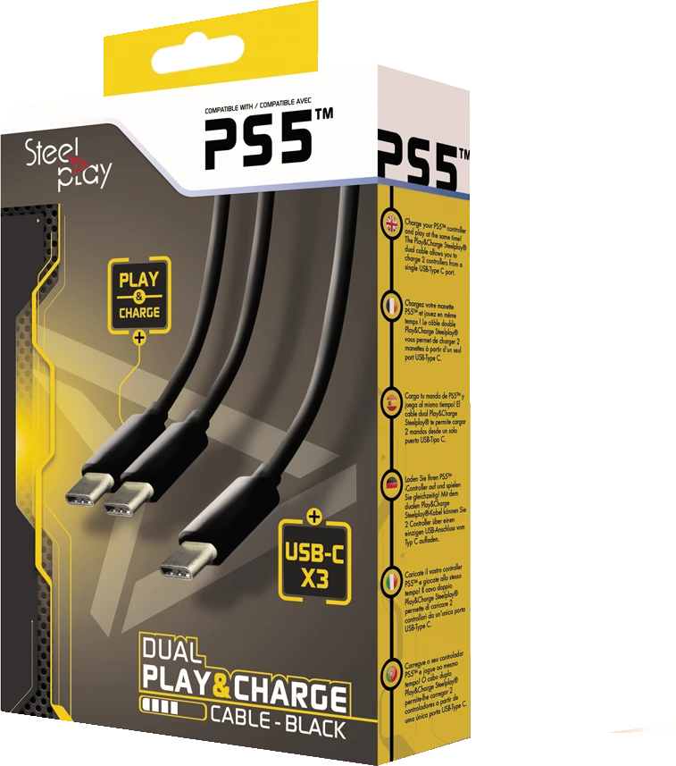 Steelplay Dual Play & Charge Cable PS5 valdikliams