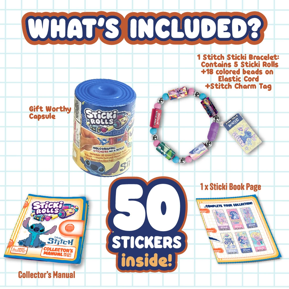 STICKI ROLLS STITCH Apyrankė su lipdukais