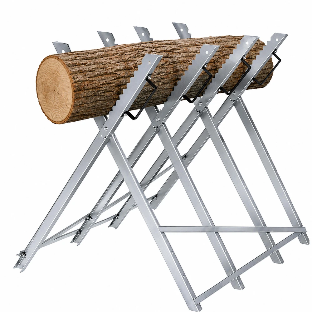 Stojak Sulankstomas metalinis stovas medžio pjovimui 83x83x78cm
