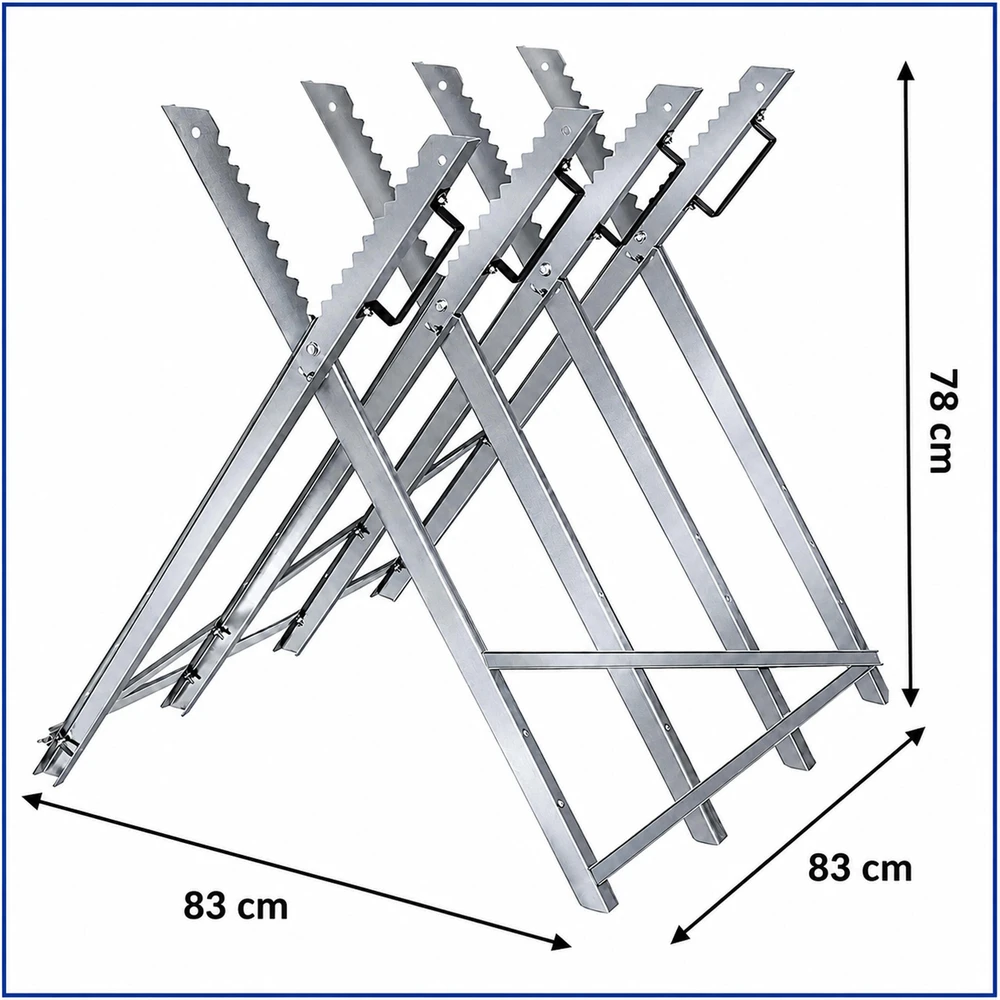 Stojak Sulankstomas metalinis stovas medžio pjovimui 83x83x78cm