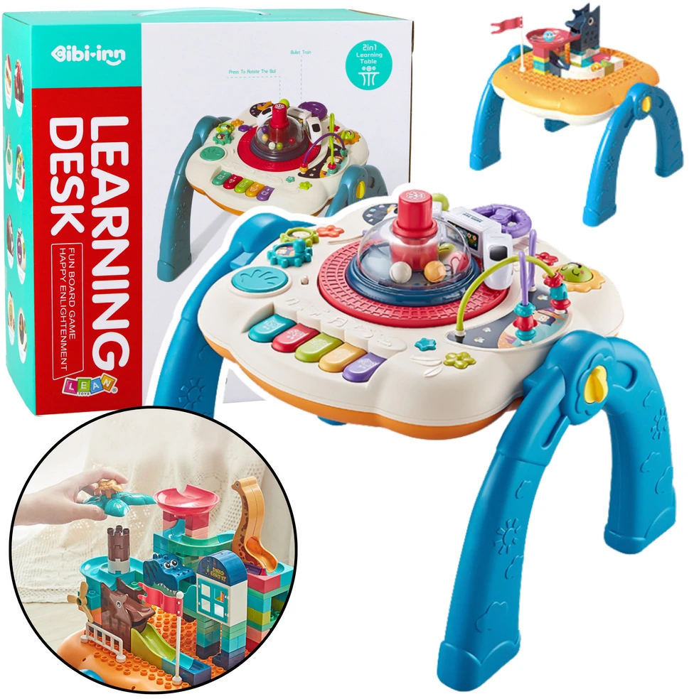 Lean Toys Interaktyvus Edukacinis Stalas Vaikams 2in1 Mėlynas