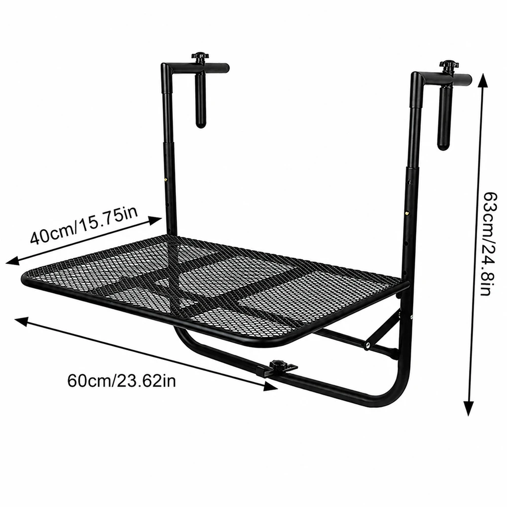 Stolik Sulankstomas balkono stalas, pakabinamas stalas balkonui ir terasai, reguliuojamas, 30 kg