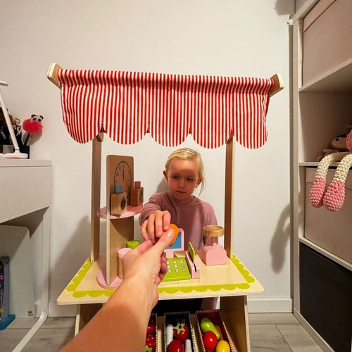 Vaikiškas žaislas, medinis kioskas su priedais Kruzzel 24888