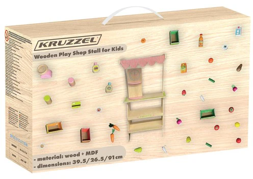 Vaikiškas žaislas, medinis kioskas su priedais Kruzzel 24888
