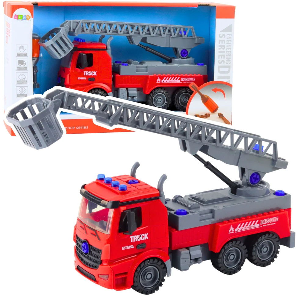 Gaisrinė mašina su atsuktuvu Lean Toys, 28 cm