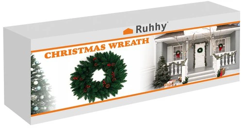 Ruhhy Kalėdinis vainikas durims Dekoratyvinis ornamentas Ornamentas 60cm Tankus XXL