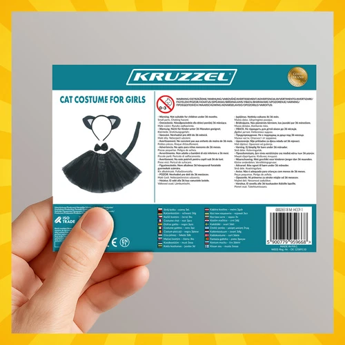 Kitten Costume - Juodas 4-Piece Kruzzel 26518