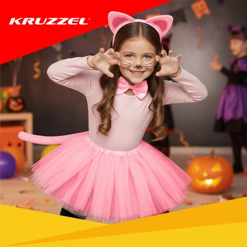 Kitten Costume - Rožinė 4-Piece Kruzzel 26517
