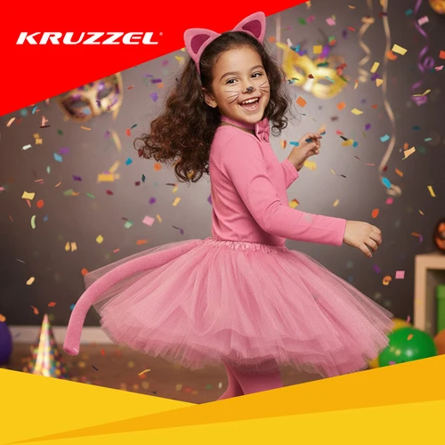 Kitten Costume - Rožinė 4-Piece Kruzzel 26517