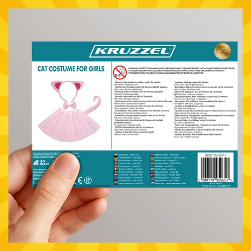 Kitten Costume - Rožinė 4-Piece Kruzzel 26517