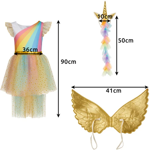 3-piece unicorn costume 122-128cm Kruzzel 26675