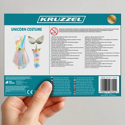 3-piece unicorn costume 130-140cm Kruzzel 26677