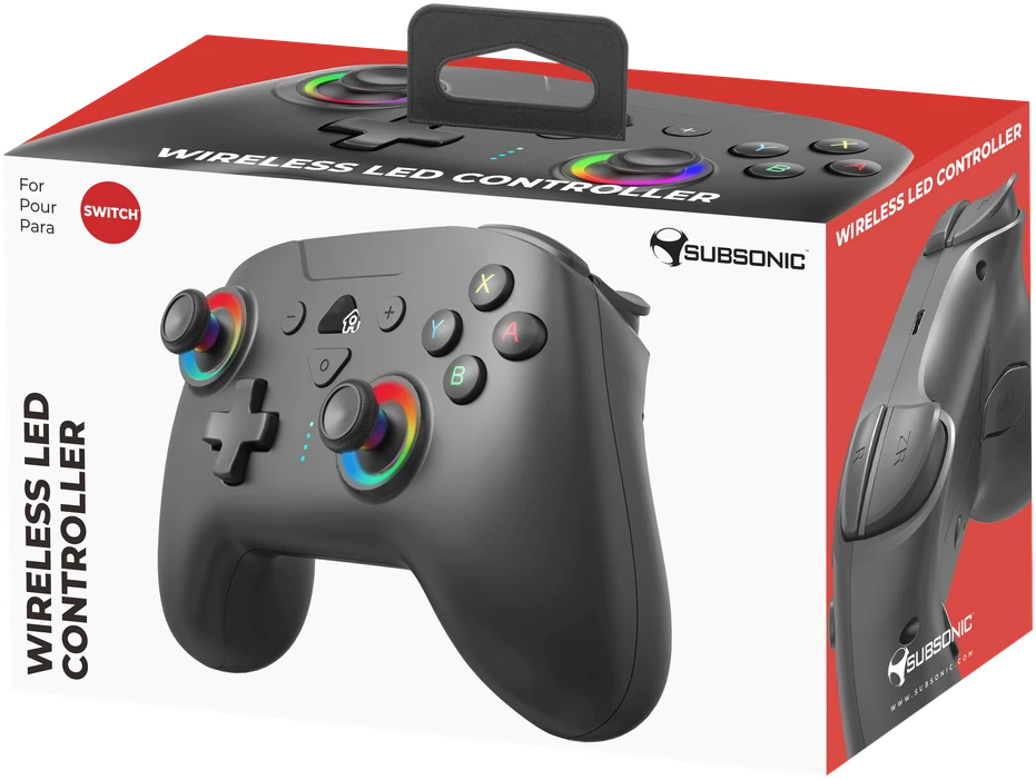 Subsonic belaidis LED valdiklis, juodas – „Nintendo Switch“