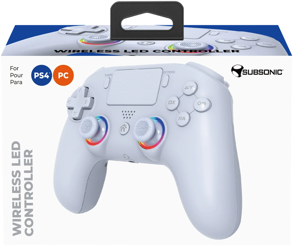 Subsonic Belaidis LED valdiklis PS4, baltas - PS4/PC