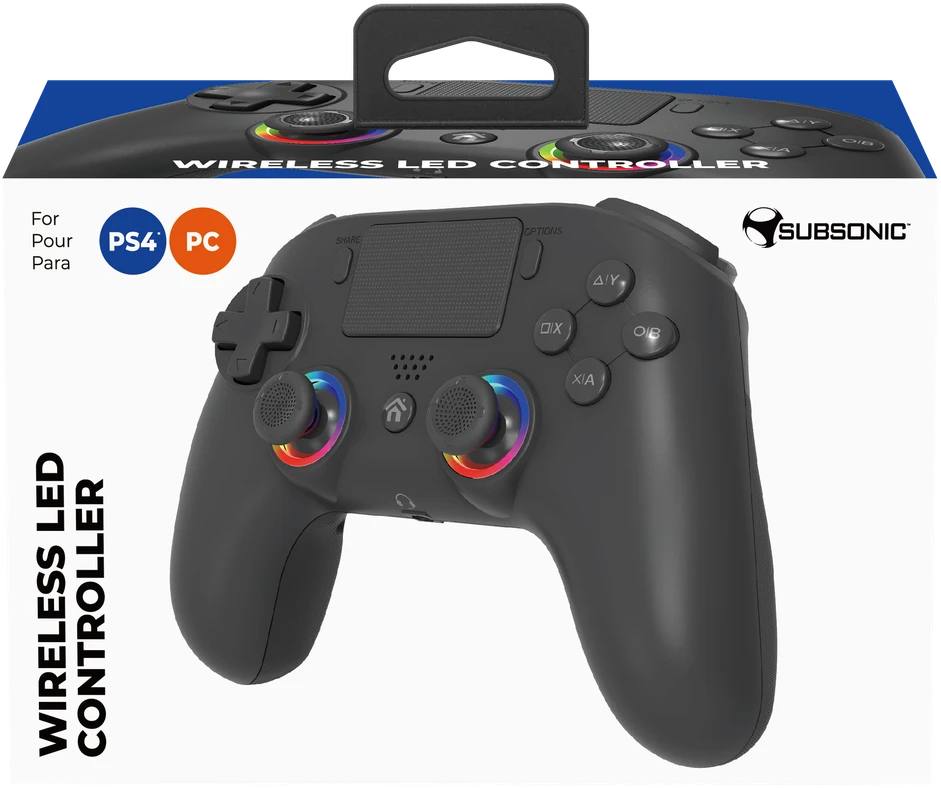 Subsonic belaidis LED valdiklis PS4, juodas - PS4/PC