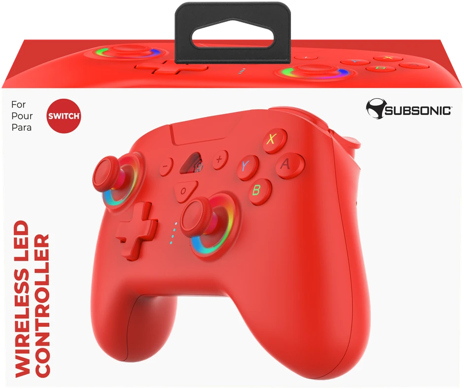 Subsonic Belaidis LED valdiklis, raudonas – „Nintendo Switch“