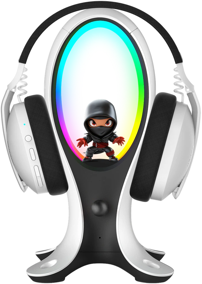 Subsonic Electra 4 in 1 žaidimų ausinių stovas su RGB lempa ir USB šakotuvu