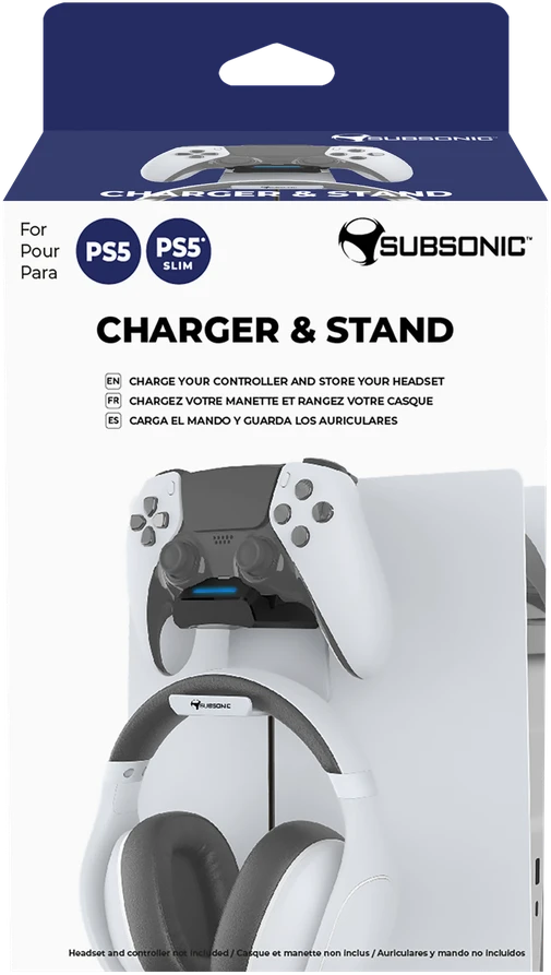 Subsonic Ikigarsinis įkroviklis ir stovas – PS5/PS5 plonas