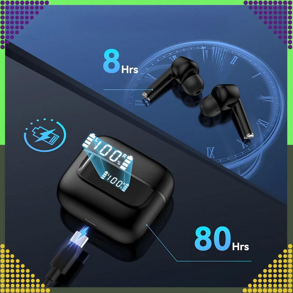 Słuchawki Ausinės Belaidės „Bluetooth“ sportinės ausinės, skirtos bėgimui su „Powerbank“ mikrofonu