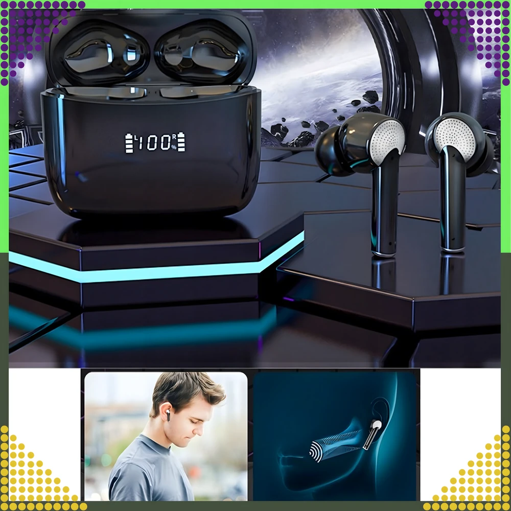 Słuchawki Ausinės Belaidės „Bluetooth“ sportinės ausinės, skirtos bėgimui su „Powerbank“ mikrofonu