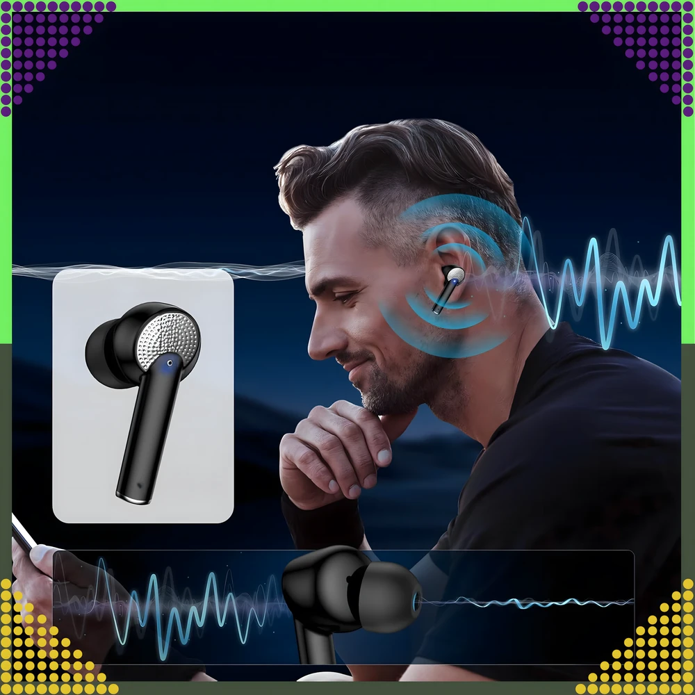 Słuchawki Ausinės Belaidės „Bluetooth“ sportinės ausinės, skirtos bėgimui su „Powerbank“ mikrofonu