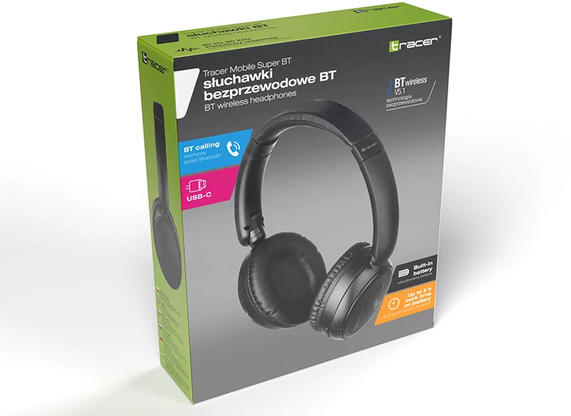 Ausinės Tracer Mobile Super BT juoda