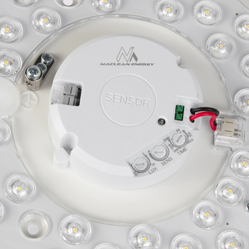 Sufitowa „Maclean“ LED jutiklinis lubinis šviestuvas, 5,8 GHz mikrobangų jutiklis, 4000 K, 12 W, 950 lm, IP44, MCE347