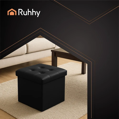 Folding pouffe juodas Ruhhy 25779
