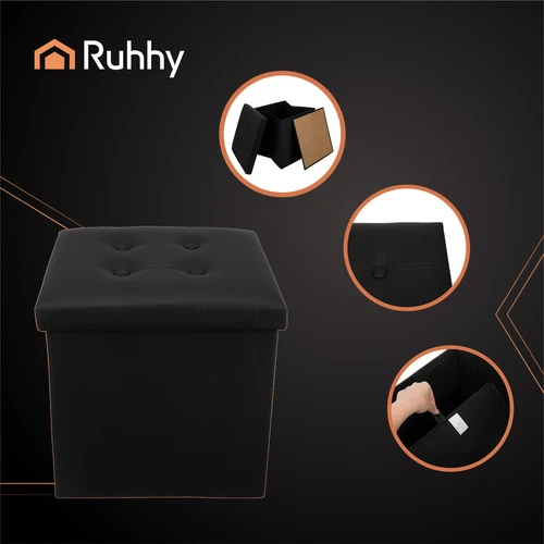 Folding pouffe juodas Ruhhy 25779